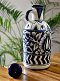 Blue & White Handcrafted Ceramic Bottle