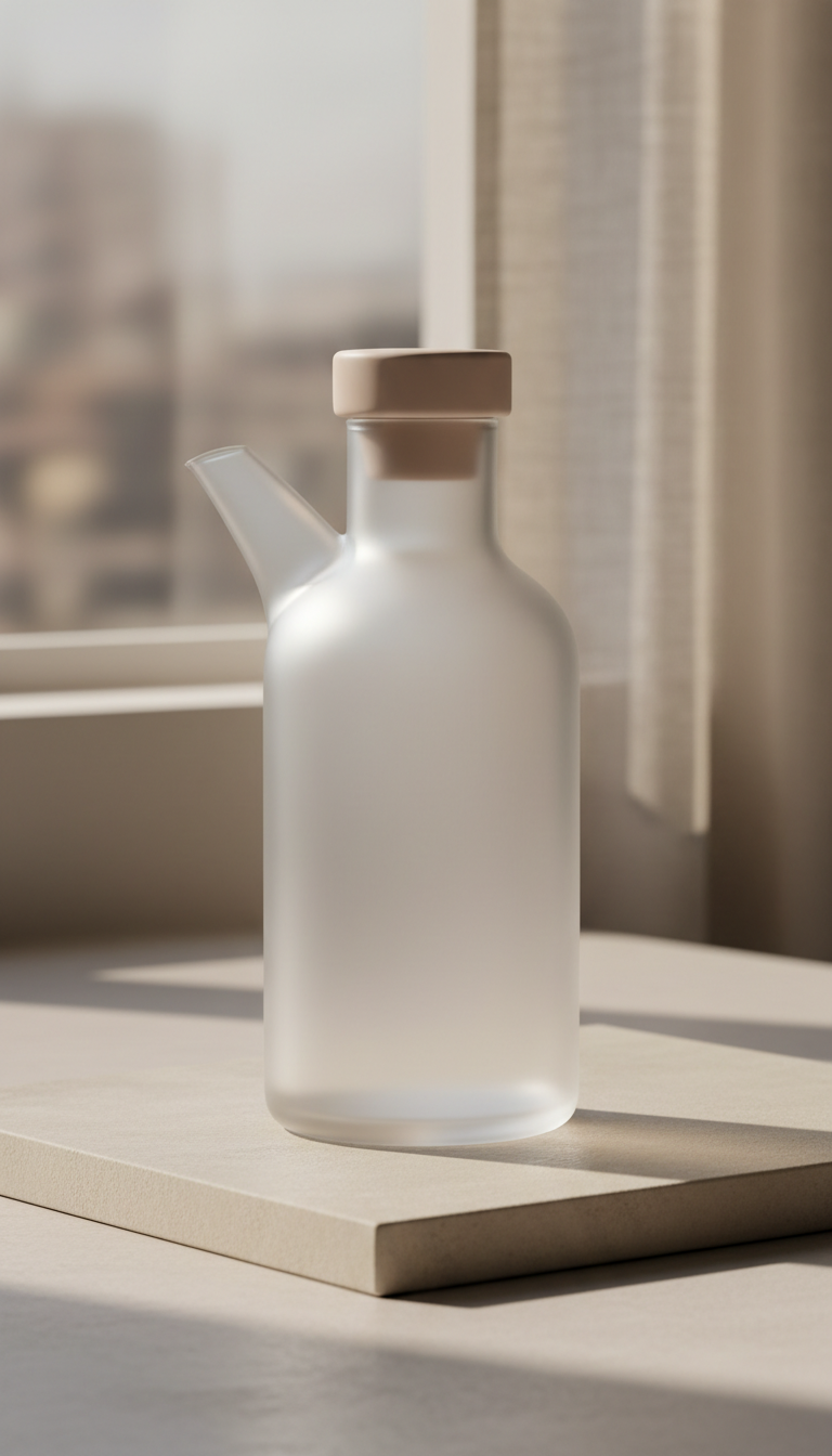 Matte Glass Carafe with Tapered Neck